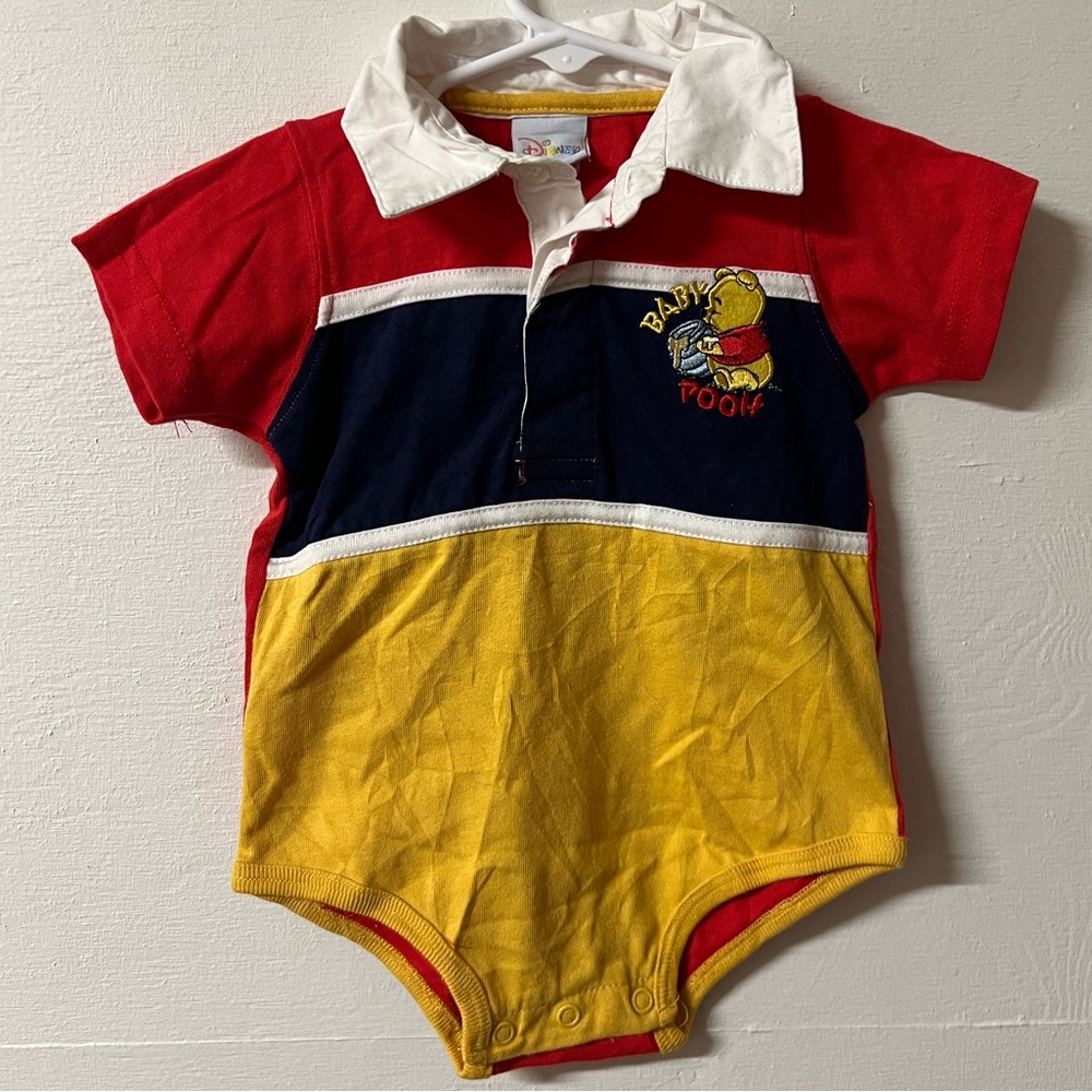 Vintage Disney Baby Winnie the Pooh Romper Colorful Retro Size 6/9m